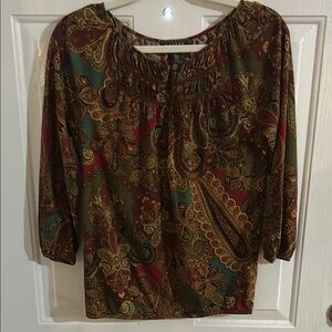 2/$30 Ralph Lauren Multicolor Paisley Blouse